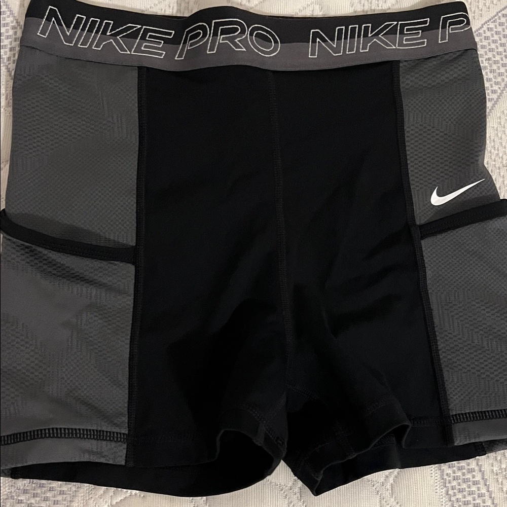 Nike Pro Black and Gray Performance Shorts